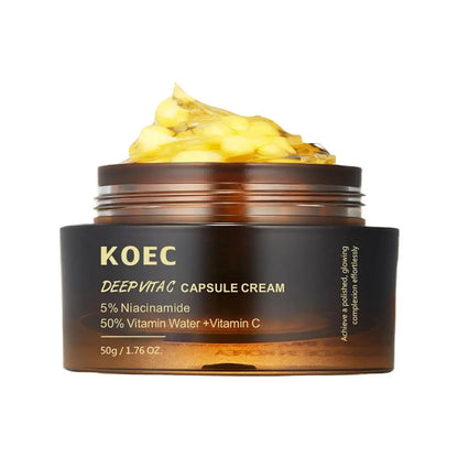 50g koec Face Moisturizer 5%Niacinamide Vitamin C Golden Peptide Filling Cream Lightweight Glow Hydration Collagen Capsule Cream